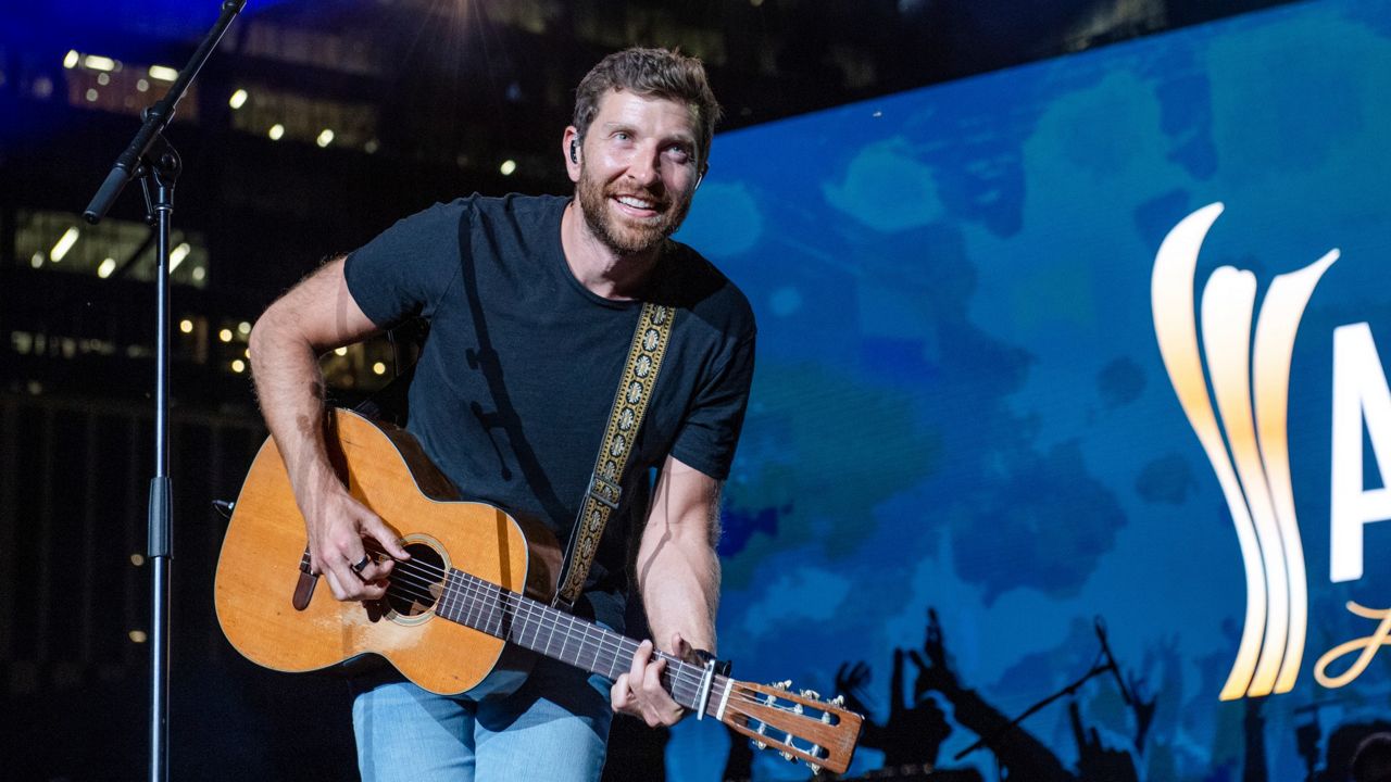 In this Tuesday, August 24, 2021, file photo, Brett Eldredge performs at the 2021 ACM Party for a Cause at Ascend Amphitheater, in Nashville, Tenn. Country singer Eldredge has had another encounter with wildlife, this one involving a bear at a North Carolina home. This week, Eldredge posted a video of the run-in after the bear entered a garage at a home in Asheville, N.C., as he was about to go on a hike, The Charlotte Observer reported. (Photo by Amy Harris/Invision/AP, File)