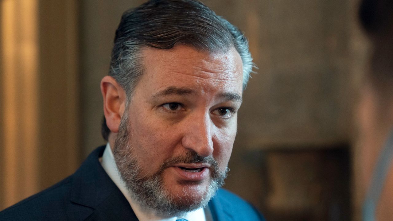 Sen. Ted Cruz, R-Texas, speaks with reporters on Capitol Hill, Thursday, Oct. 7, 2021, in Washington. (AP Photo/Alex Brandon)