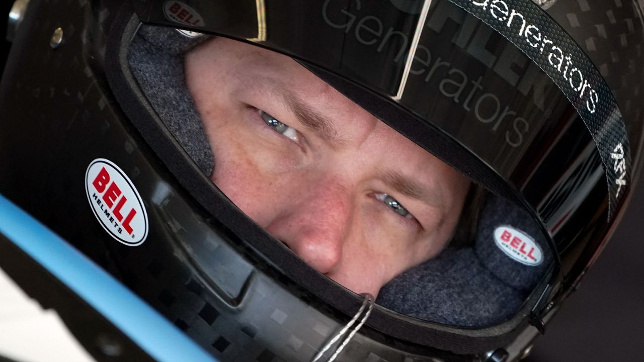 NASCAR Cup Series driver Brad Keselowski (6) prepares for practice for Sunday's NASCAR Cup Series auto race at Atlanta Motor Speedway in Hampton, Ga., Saturday, March 19, 2022, (AP Photo/John Bazemore)