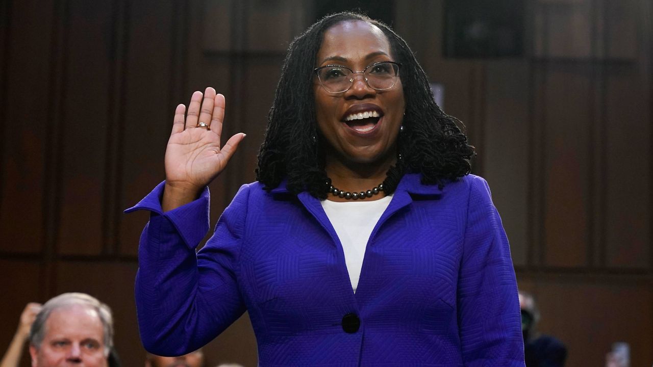 Supreme Court nominee Judge Ketanji Brown Jackson is sworn in for her confirmation hearing before the Senate Judiciary Committee on March 21. (AP Photo/Jacquelyn Martin, File)