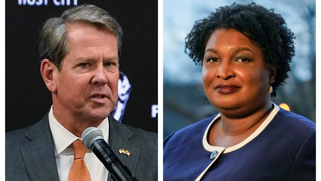 Georgia Gubernatorial candidates Gov. Brian Kemp (left) and Stacey Abrams (right). (AP Photo)