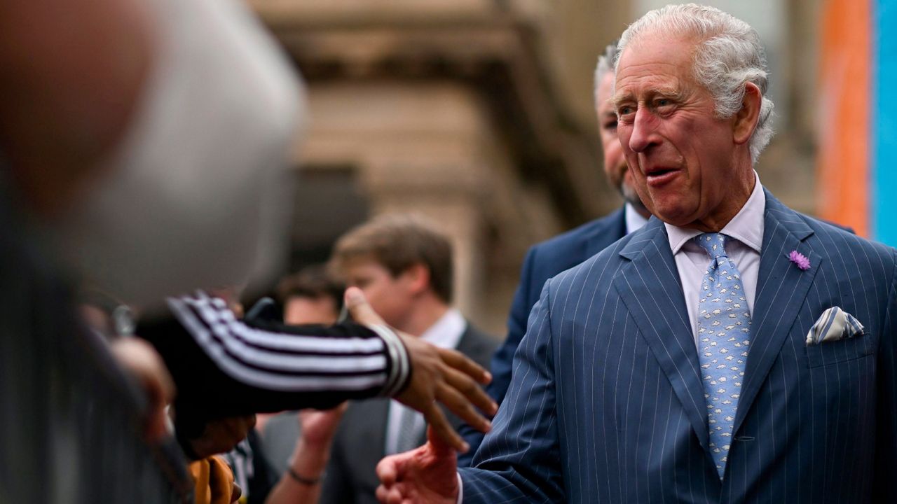 FILE - Britain's Prince Charles visits the Festival Site at Victoria Square before the opening ceremony of the Commonwealth Games, in Birmingham, England, Thursday July 28, 2022. Britain’s Prince Charles is facing more questions over his charities after a newspaper reported that one of his funds accepted a 1 million-pound ($1.2 million) donation from relatives of Osama bin Laden. The Sunday Times reported that the Prince of Wales’s Charitable Fund received the money in 2013 from Bakr bin Laden and his brother Shafiq. (Ben Stansall/Pool photo via AP, File)