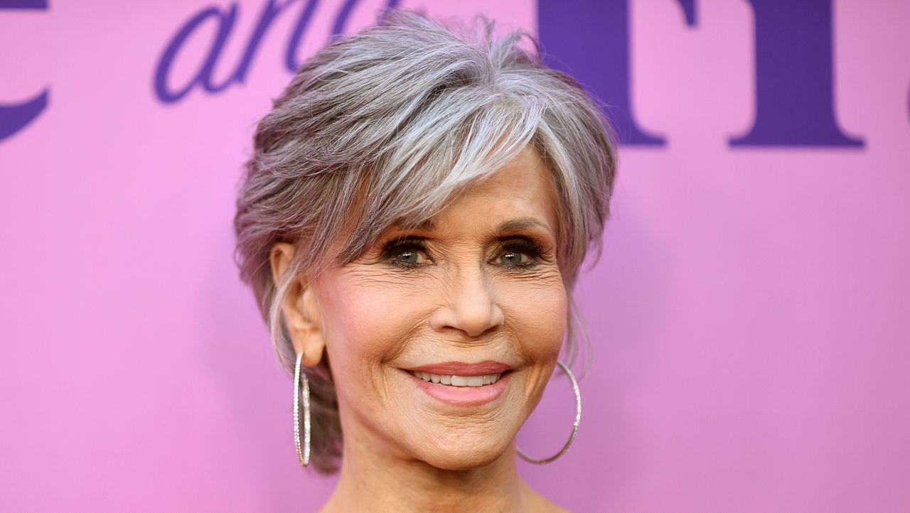 Jane Fonda arrives at the Season 7 final episodes premiere of "Grace and Frankie," on April 23, 2022, at NeueHouse Hollywood in Los Angeles. The 84-year-old actor said in an Instagram post Friday, Sept. 2, 2022, that she has been diagnosed with non-Hodgkin lymphoma and has begun a six-month course of chemotherapy. (Photo by Richard Shotwell/Invision/AP, File)