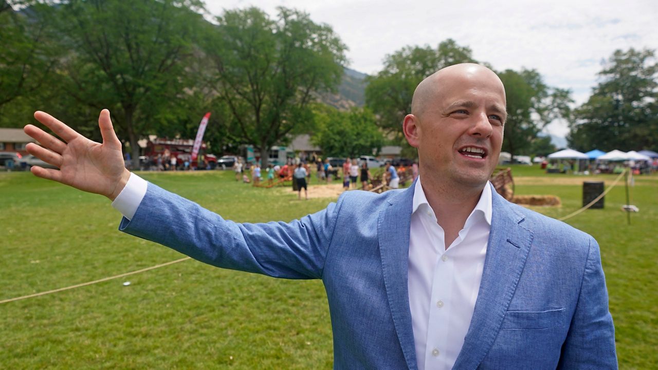 Utah's Evan McMullin speaks during an interview on July 23, 2022, in Provo, Utah. (AP Photo/Rick Bowmer)