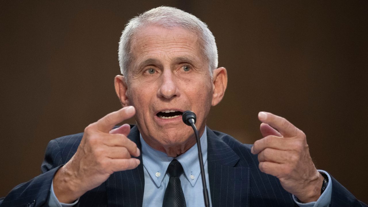 Dr. Anthony Fauci, then-director of the National Institute of Allergy and Infectious Diseases, testifies during the Senate Health, Education, Labor, and Pensions hearing in Washington, Wednesday, Sept. 14, 2022. (AP Photo/Cliff Owen)