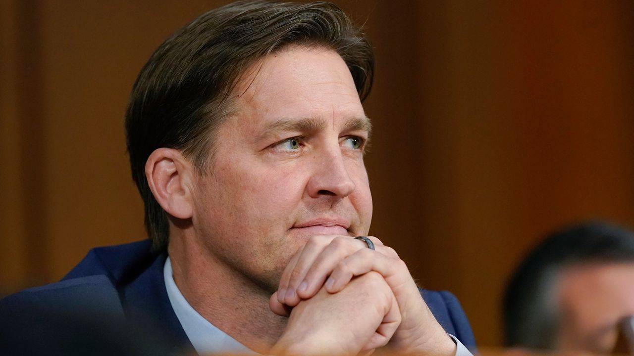 FILE - Sen. Ben Sasse, R-Neb., listens during a confirmation hearing for Supreme Court nominee Ketanji Brown Jackson before the Senate Judiciary Committee on Capitol Hill in Washington, Wednesday, March 23, 2022. (AP Photo/Alex Brandon, File)