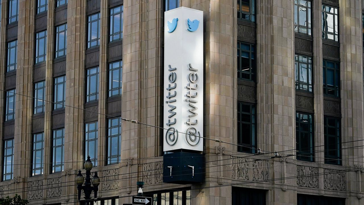 Twitter headquarters is shown in San Francisco on Nov. 4, 2022. Twitter said Tuesday, Nov. 8 that it will add a gray “official” label to some high-profile accounts to indicate that they are authentic, the latest twist in new owner Elon Musk’s chaotic overhaul of the platform’s verification system.