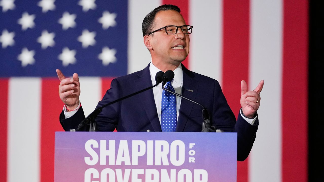 Pennsylvania Democratic gubernatorial candidate Josh Shapiro, the state's attorney general, attends an election night event, Tuesday, Nov. 8, 2022, in Oaks, Pa. (AP Photo/Matt Slocum)