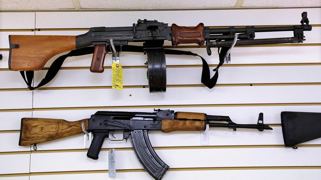 Assault weapons are seen for sale at Capitol City Arms Supply on Jan. 16, 2013 in Springfield, Ill. (AP Photo/Seth Perlman)