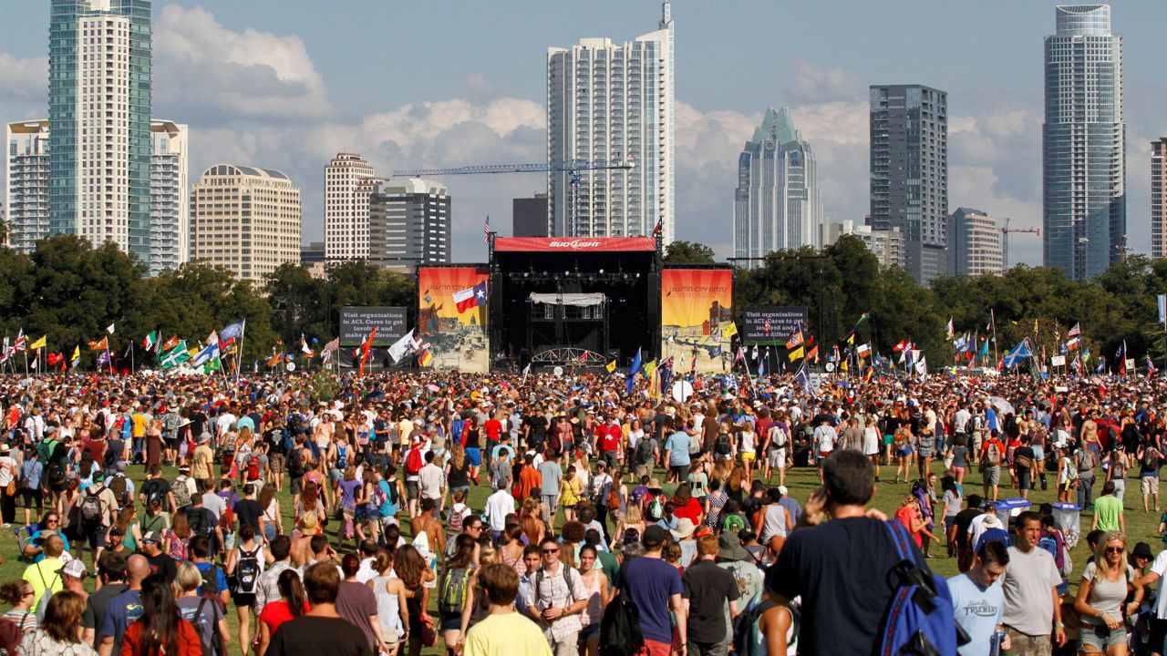 Music fans work their way around the Austin City Limits Music Festival, Friday, Oct. 12 2012 in Austin, Texas.(Photo by Jack Plunkett/Invision/AP)