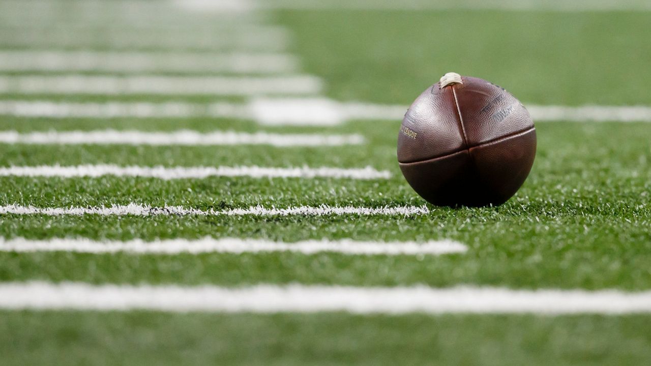 Football on the field during an NFL football game between the Detroit Lions and the Tampa Bay Buccaneers at Ford Field in Detroit, Sunday, Dec. 7, 2014. (AP Photo/Rick Osentoski)