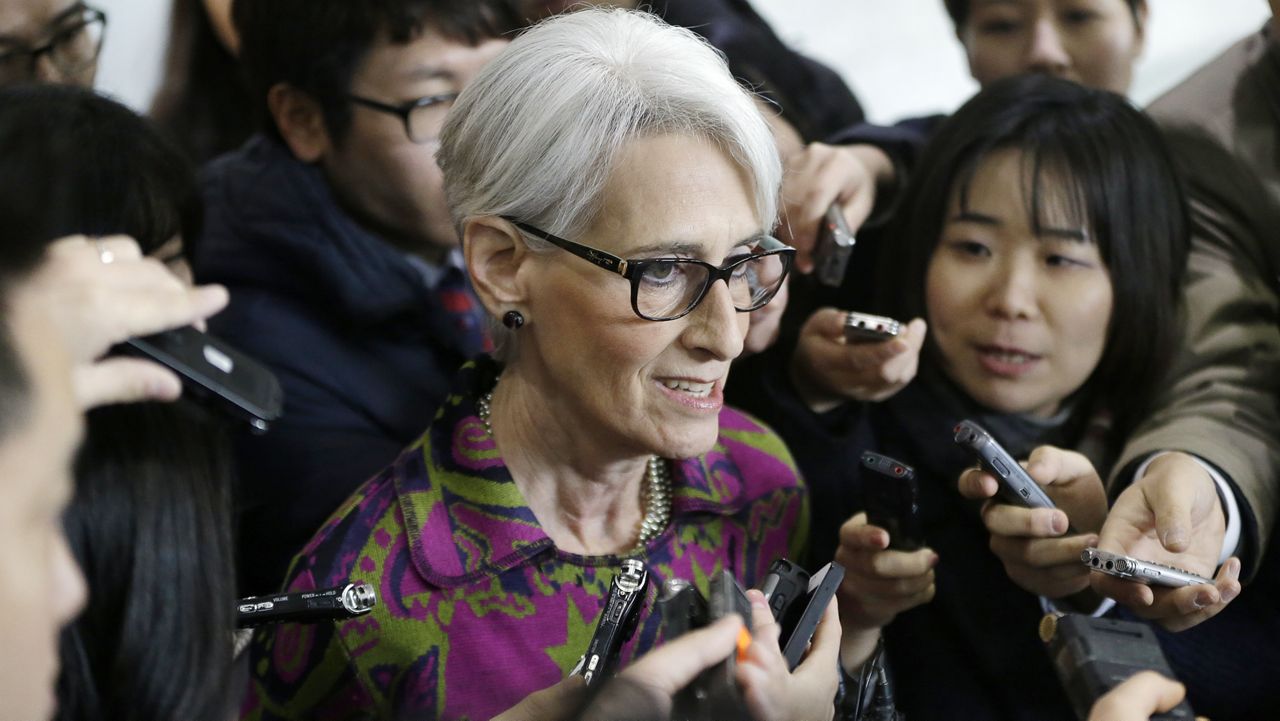 U.S. Undersecretary of State for Political Affairs Wendy Sherman speaks to reporters after her meeting with South Korean Foreign Minister Yun Byung-se to discuss over the North Korean issues at the Foreign Ministry in Seoul, South Korea, Thursday, Jan. 29, 2015. (AP Photo/Ahn Young-joon)