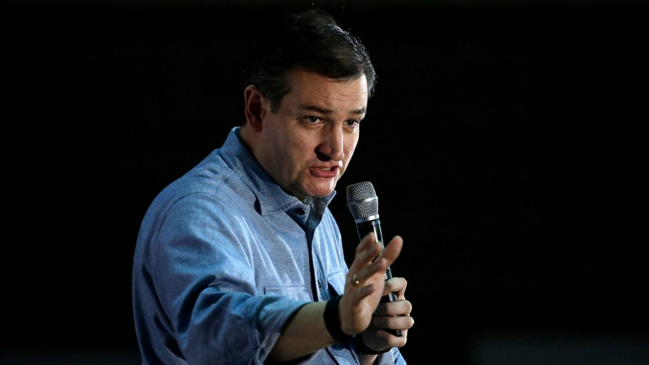 Sen. Ted Cruz, R-Texas, speaks at Iowa State Fairgrounds, Sunday, Jan. 31, 2016, in Des Moines, Iowa. (AP Photo/Chris Carlson)