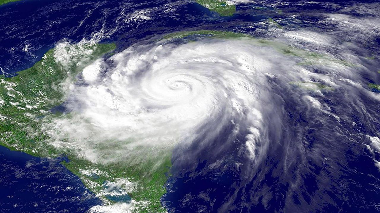 World view of hurricane