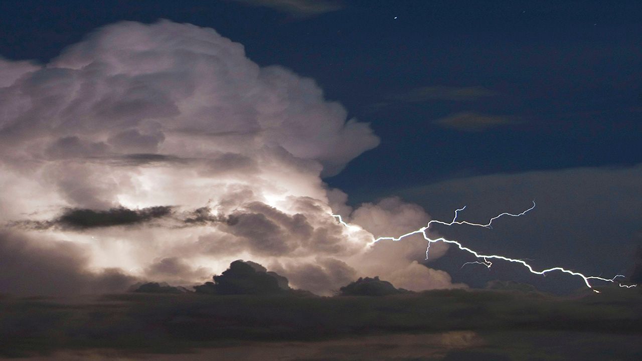 Lightning in the clouds