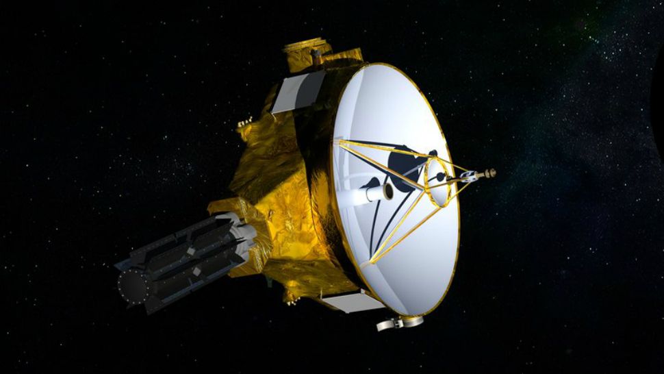 This illustration provided by NASA shows the New Horizons spacecraft. The probe whipped past Pluto in 2015 and is headed to 2014 MU69 for an attempted 2019 flyby of the tiny, icy world on the edge of the solar system. (NASA/JHUALP/SwRI via AP)