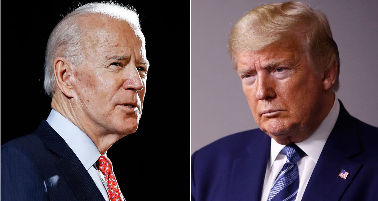 Former Vice President Joe Biden (left) and President Donald Trump (right)