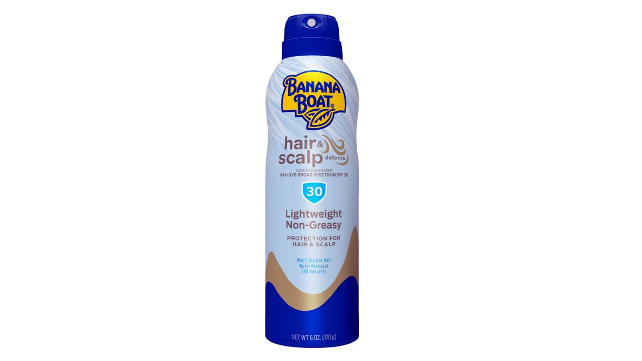 This image provided by Edgewell Personal Care shows a Banana Boat brand scalp spray. (Edgewell Personal Care via AP)