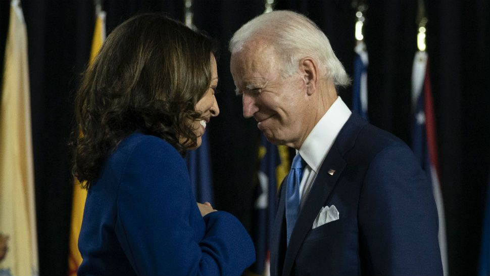 Democratic Presidential Candidate Joe Biden and running mate Kamala Harris (via Associated Press)