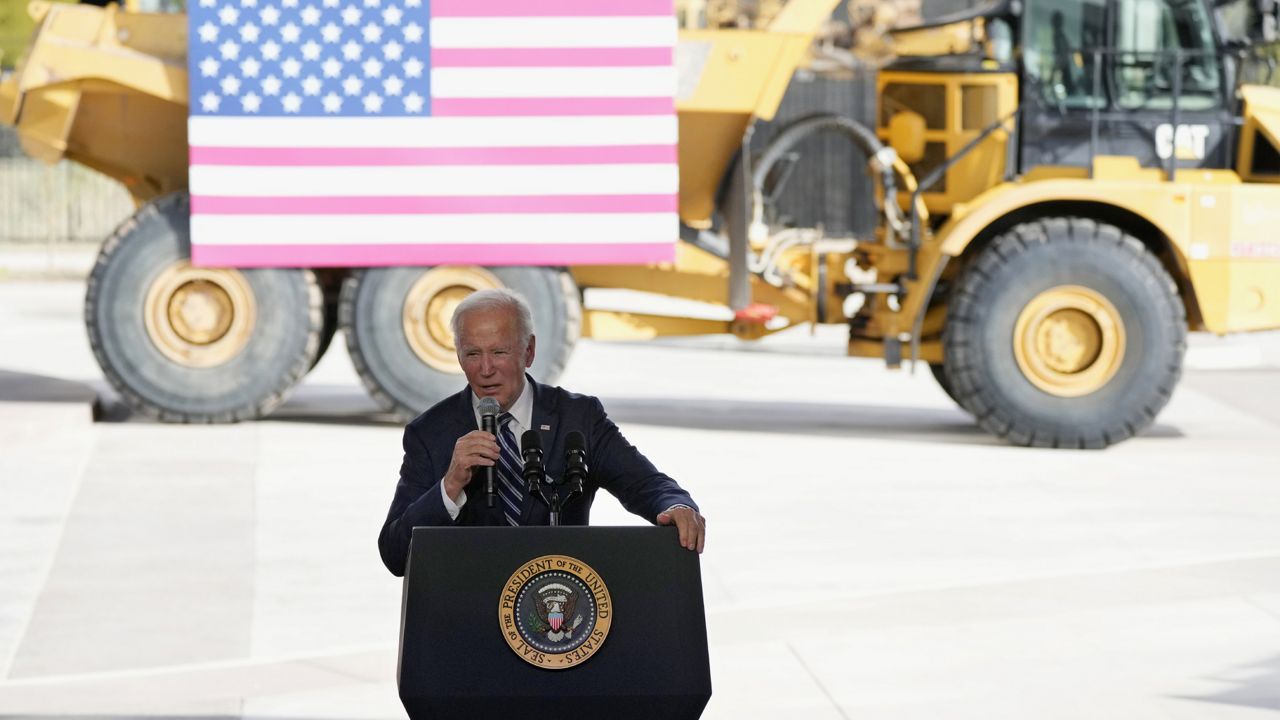 President Joe Biden speaks after touring the Taiwan Semiconductor Manufacturing Company facility in Phoenix, Tuesday, Dec. 6, 2022. (AP Photo/Ross D. Franklin)