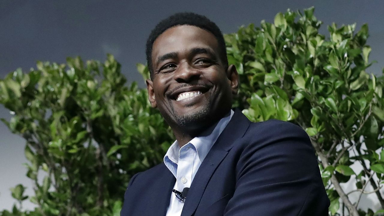 FILE - In this Jan. 24, 2017, file photo, former NBA basketball player Chris Webber attends a sports and activism panel entitled "From Protest to Progress: Next Steps" in San Jose, Calif. (AP Photo/Marcio Jose Sanchez, File)