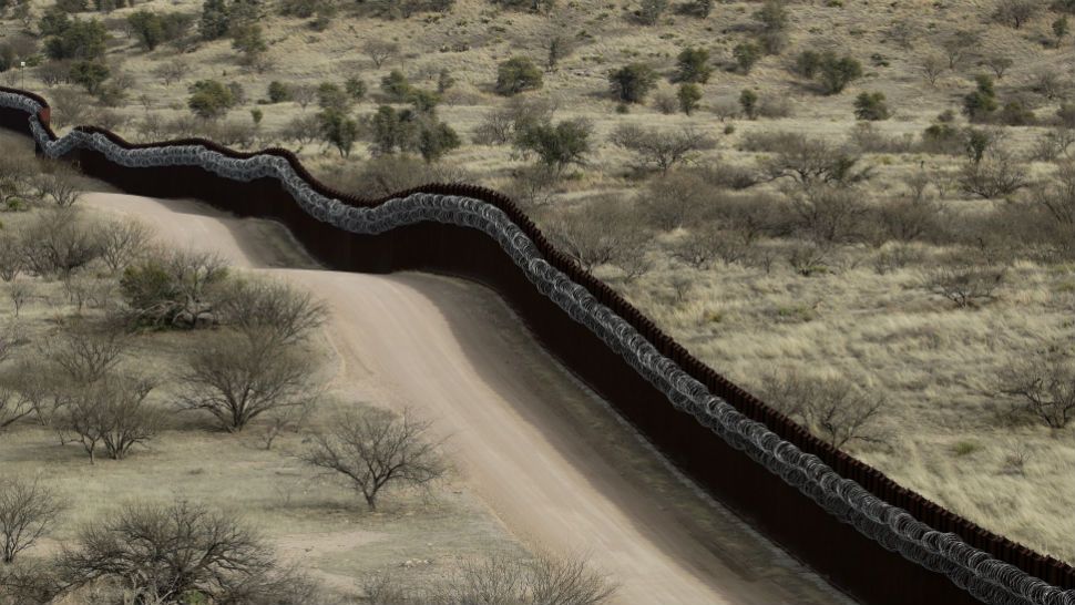 The current border wall along the U.S.-Mexico border. (Associated Press)