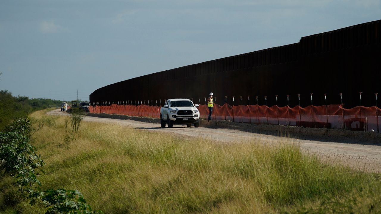 FILE - Border wall construction continues, in Mission, Texas, Monday, Nov. 16, 2020. (AP Photo/Eric Gay)