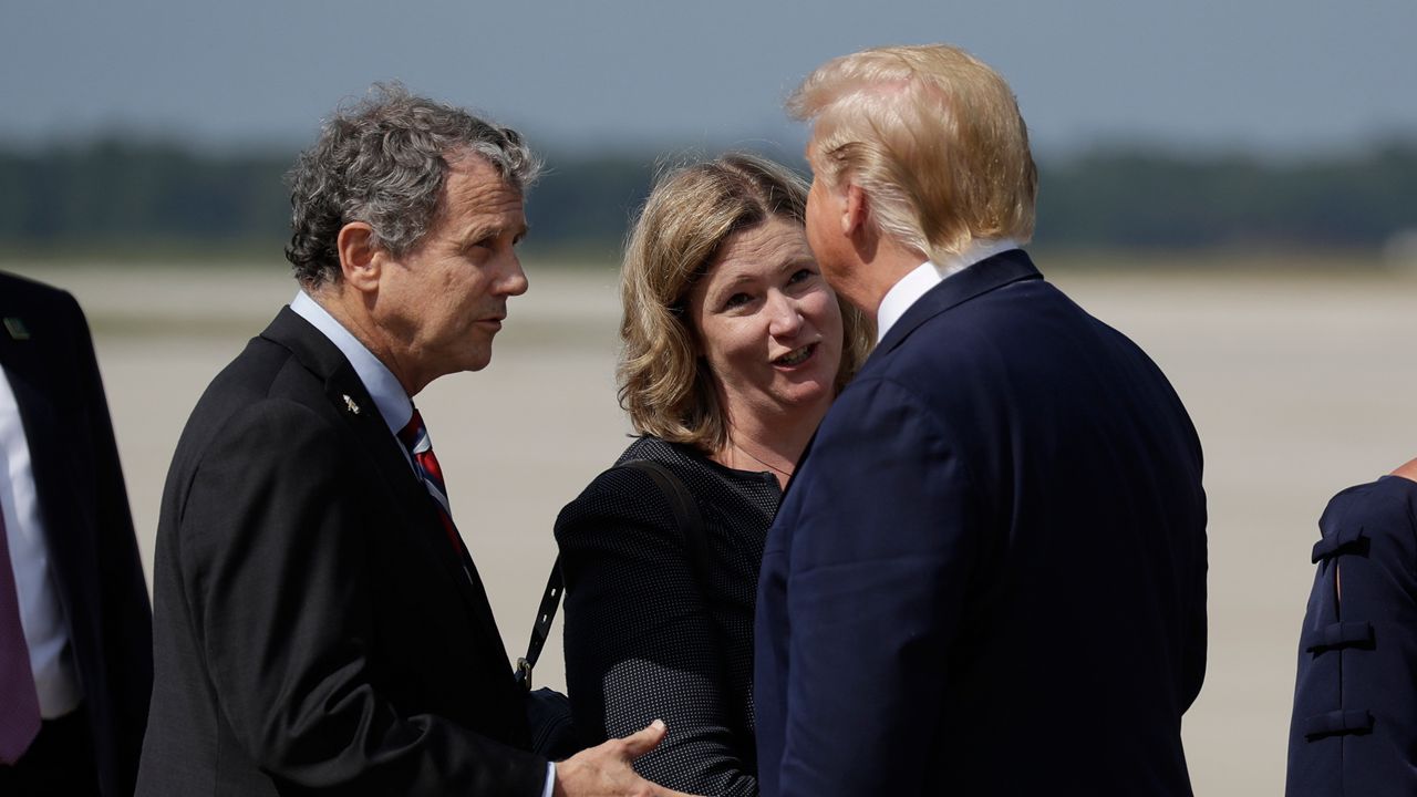 Brown and Whaley greets Trump