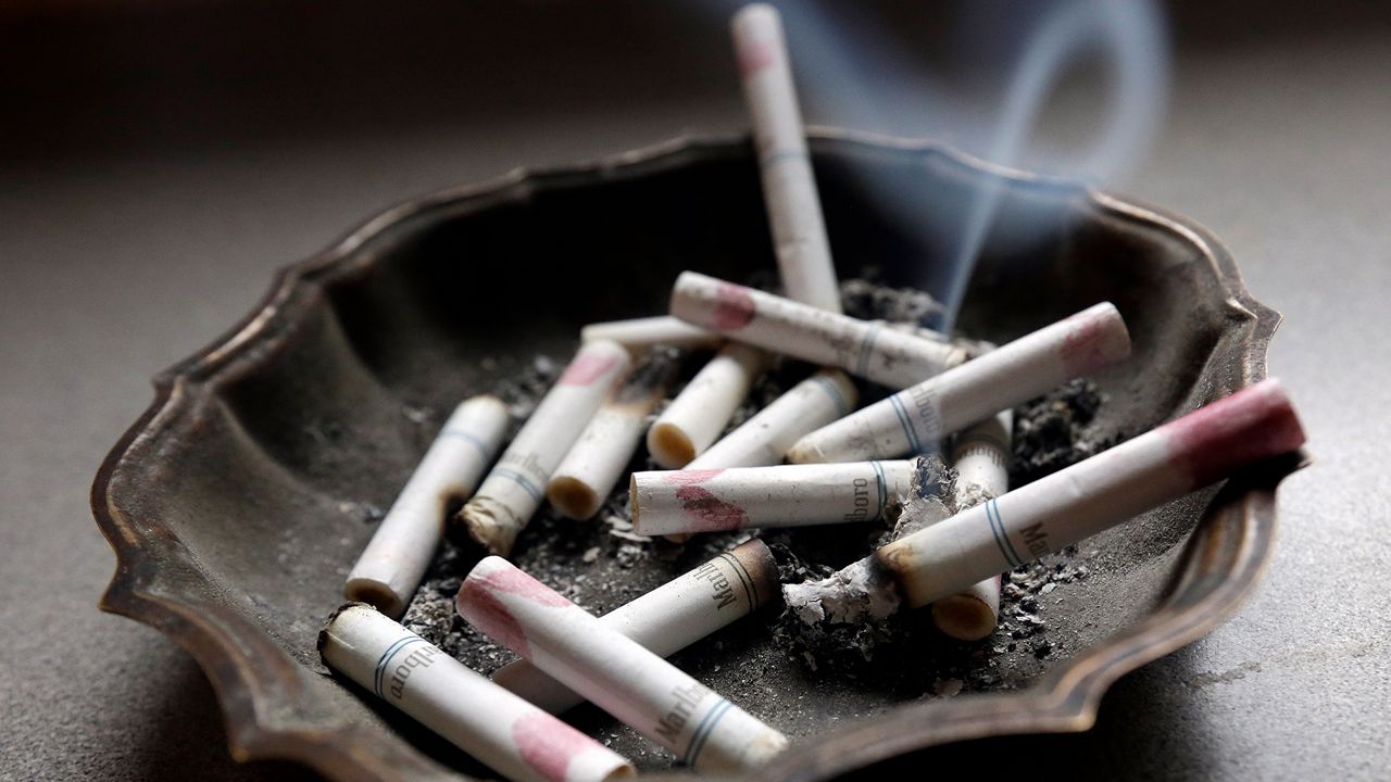 Cigarettes in ashtray 