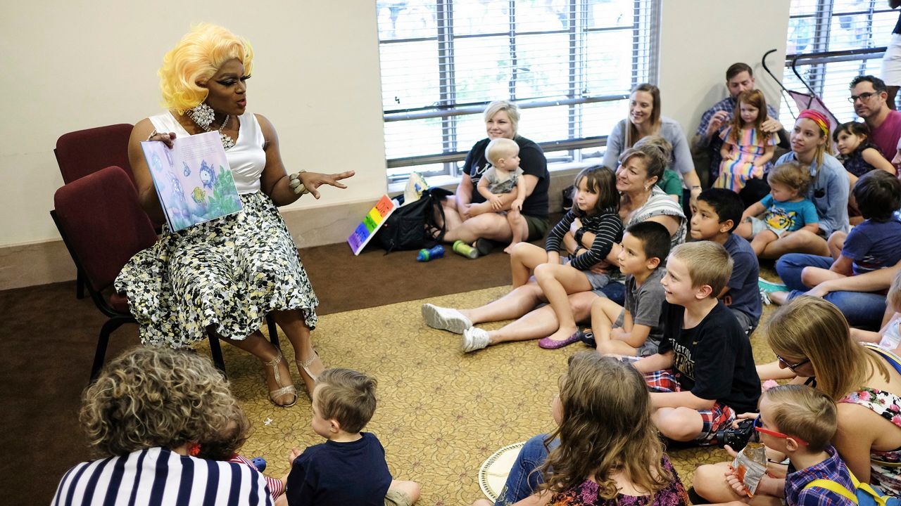 A drag queen storytime event in Mobile, Ala. in 2018. (AP Photos)