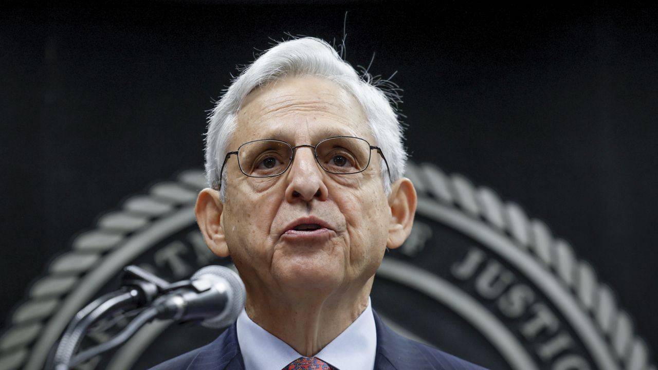 Attorney General Merrick Garland speaks during an event to swear in the new director of the federal Bureau of Prisons Colette Peters at BOP headquarters in Washington, Tuesday, Aug. 2, 2022. (Evelyn Hockstein/Pool Photo via AP)