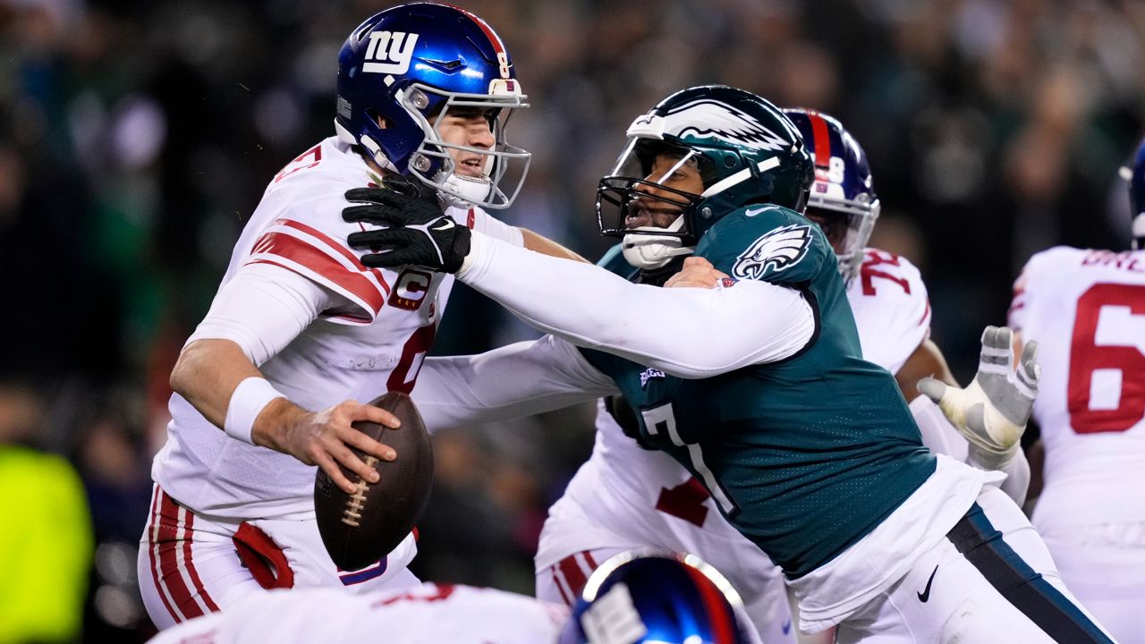 Hurts, Eagles pound Giants early, coast to NFC title game