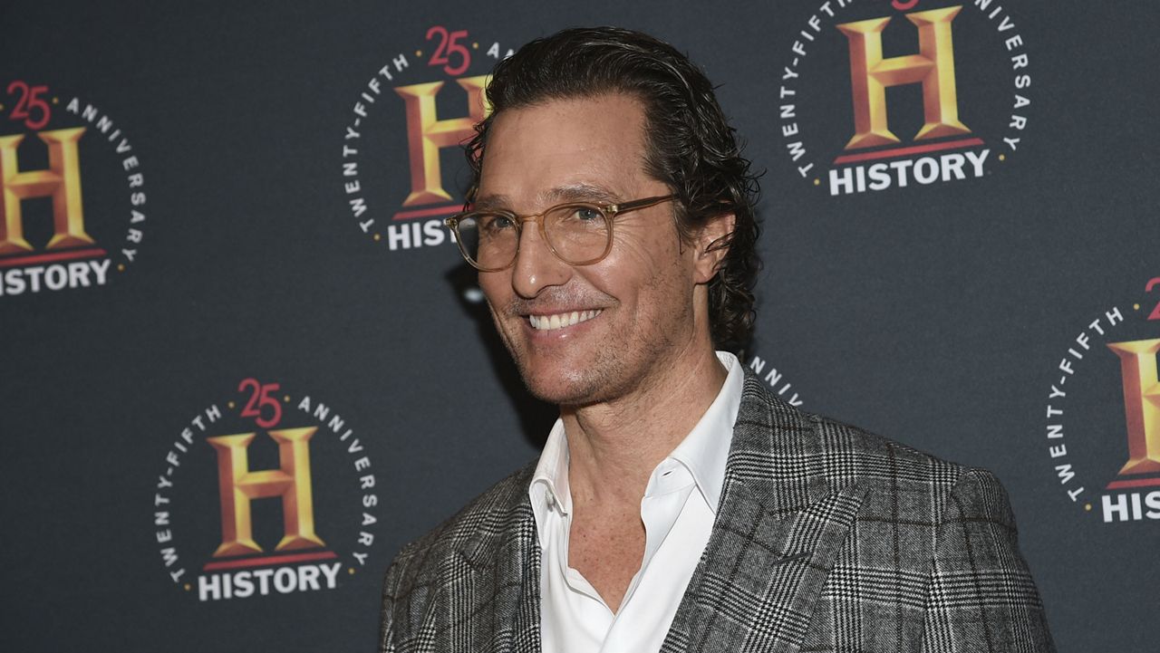 FILE - Actor Matthew McConaughey attends A+E Network's "HISTORYTalks: Leadership and Legacy" at Carnegie Hall on Saturday, Feb. 29, 2020, in New York. (Photo by Evan Agostini/Invision/AP)