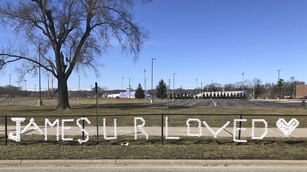 This March 7, 2021 photo shows tributes to James Hutchinson, 6, in Middletown, Ohio. Police reported Hutchinson was fatally injured after being dragged "for a distance at a high rate of speed." His mother, Brittany Gosney, is being held on $2 million bond on 16 charges, including murder. Her boyfriend, James Hamilton, is under $750,000 bond on 15 charges. (AP Photo/Dan Sewell March 7. 2021)