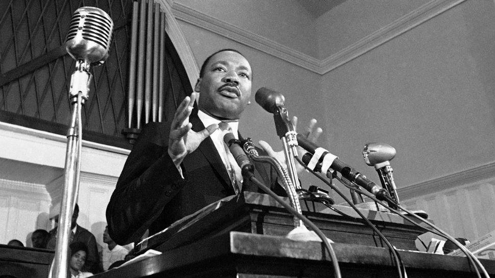 In this 1960 file photo, Martin Luther King Jr. speaks in Atlanta. The civil rights leader had carried the banner for the causes of social justice — organizing protests, leading marches and making powerful speeches exposing the scourges of segregation, poverty and racism. (AP File Photo)