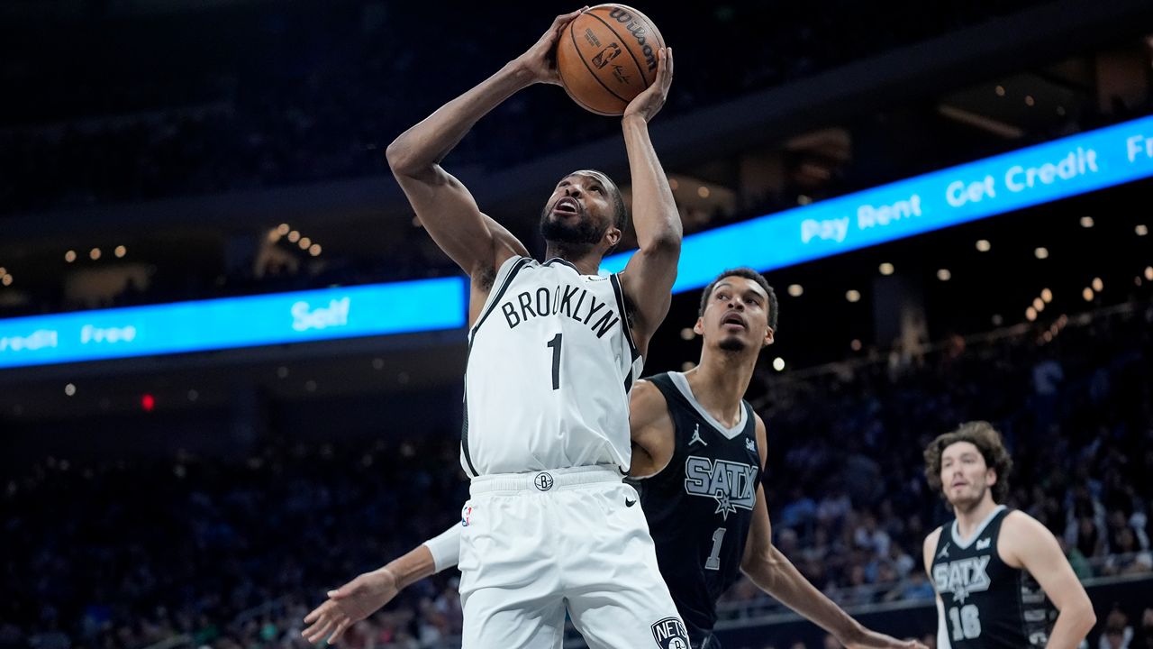 A photo of Mikal Bridges, who was traded from the Nets to the Knicks, according to AP sources.