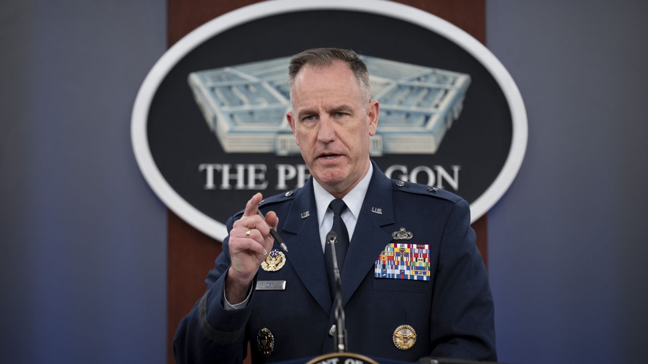 Pentagon spokesman Air Force Brig. Gen. Patrick Ryder speaks during a briefing at the Pentagon in Washington, Tuesday, Jan. 17, 2023. (AP Photo/Andrew Harnik)