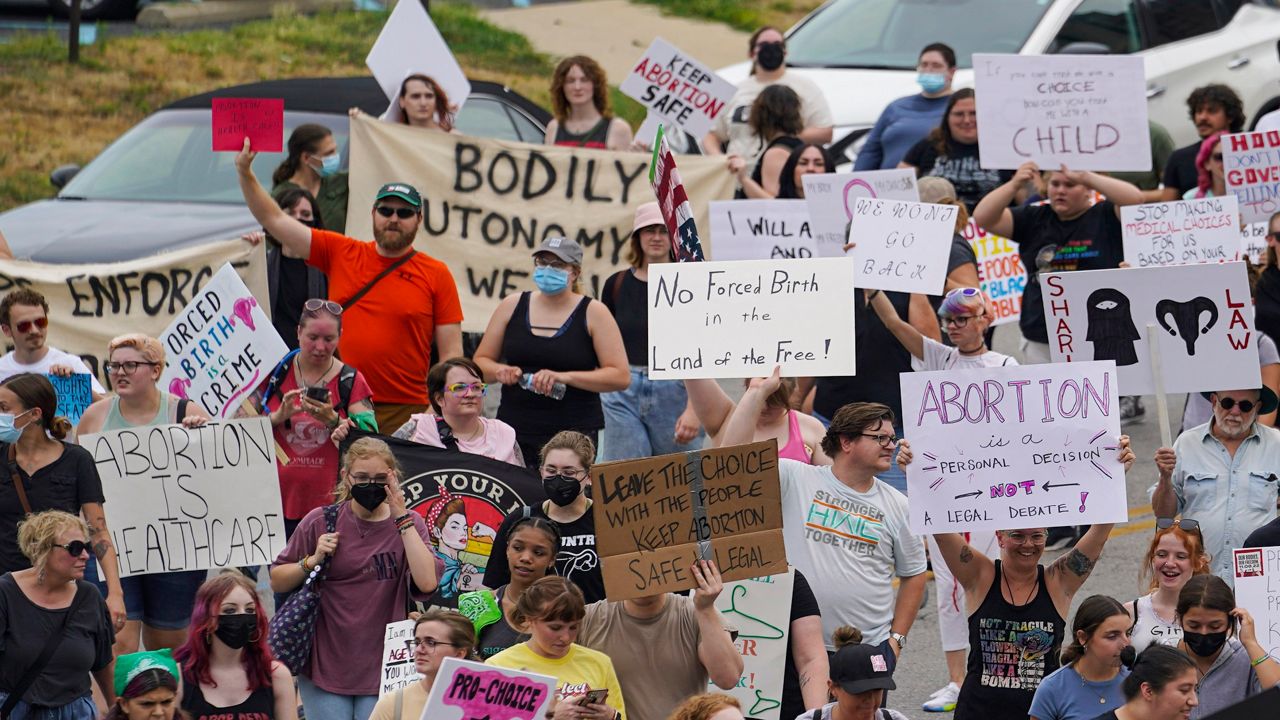 Abortion rights protesters. (AP Photo/Michael Conroy, File)