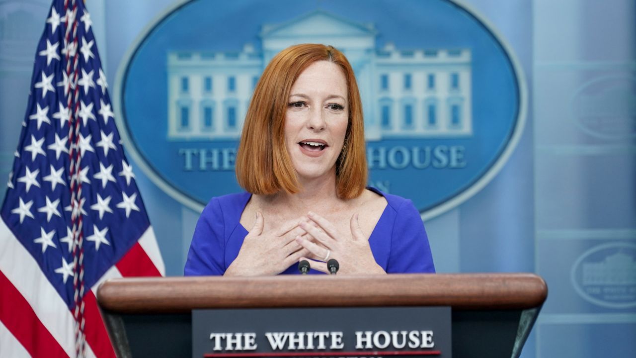 White House press secretary Jen Psaki speaks during her last briefing at the White House in Washington, Friday, May 13, 2022. (AP Photo/Susan Walsh)