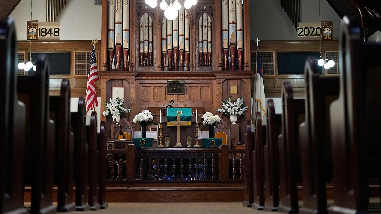 The Reedy Chapel African Methodist Episcopal Church is shown Wednesday, June 17, 2020, in Galveston, Texas. (AP Photo/David J. Phillip)