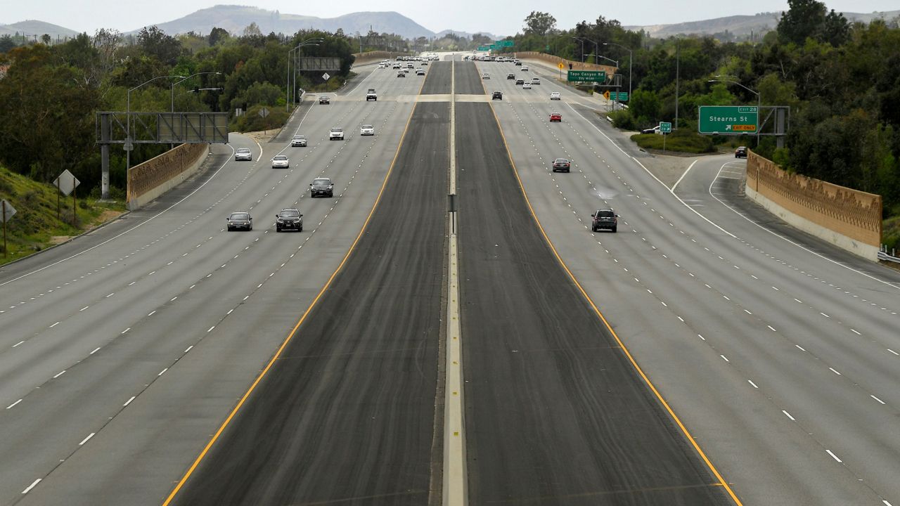 Light traffic on the 118 Ronald Reagan Freeway in Simi Valley, Calif. (AP Photo/Mark J. Terrill)