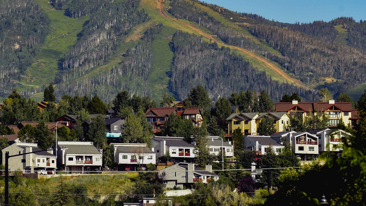 Houses dot the landscape at Colorado's Steamboat Ski Resort, Wednesday, Aug. 3, 2022, in Steamboat Springs, Colo. (AP Photo/Thomas Peipert)