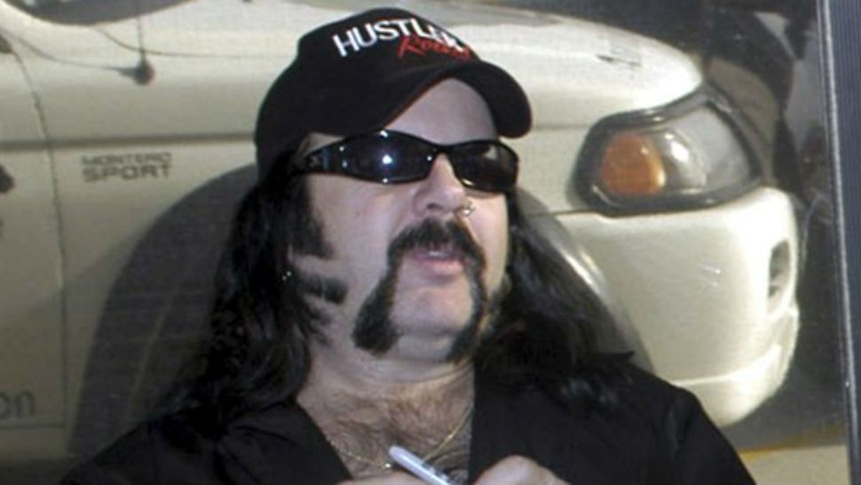 FILE - In this May 20, 2004 file photo shows Vinnie Paul Abbott in Amarillo, Texas. Paul, co-founder and drummer of metal band Pantera, has died at 54. Pantera's official Facebook page posted a statement early Saturday, June 23, 2018 announcing his death. Paul's representative confirmed the death to billboard. No cause of death was mentioned. Paul's real name was Vincent Paul Abbott. He and his brother, Dimebag Darrell formed Pantera in 1981. (AP Photo/Ralph Duke, File)