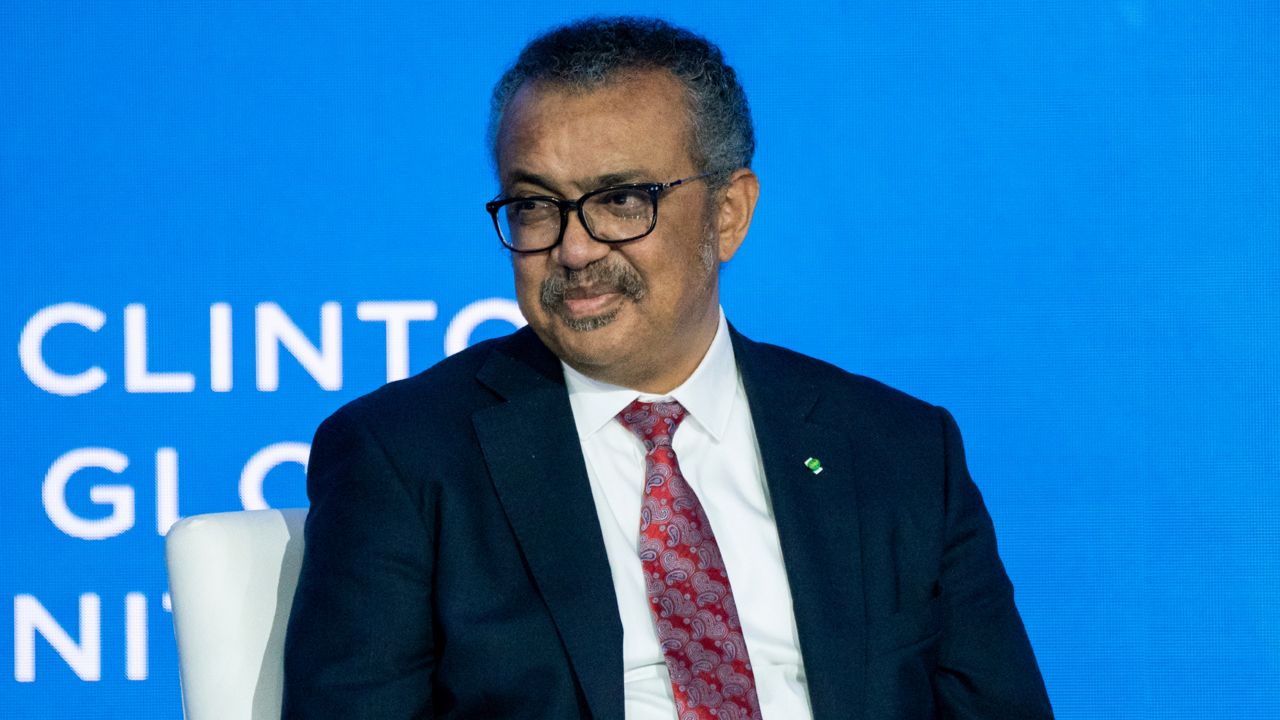 Tedros Adhanom Ghebreyesus, director general of the World Health Organization, participates in the Clinton Global Initiative, Tuesday, Sept. 20, 2022, in New York. (AP Photo/Julia Nikhinson)