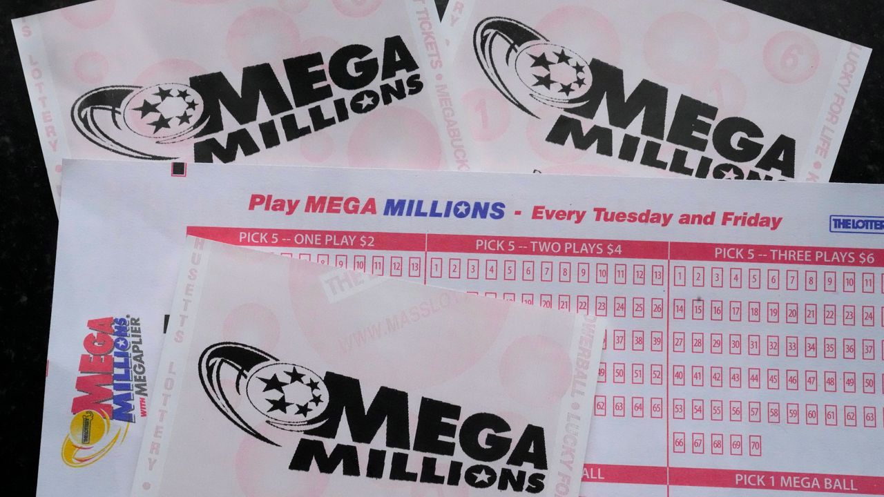 Mega Millions lottery tickets and a wager slip are displayed in Derry, N.H. (AP Photo/Charles Krupa, File)