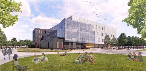 Architectural rendering of UW-Stevens Point's new library