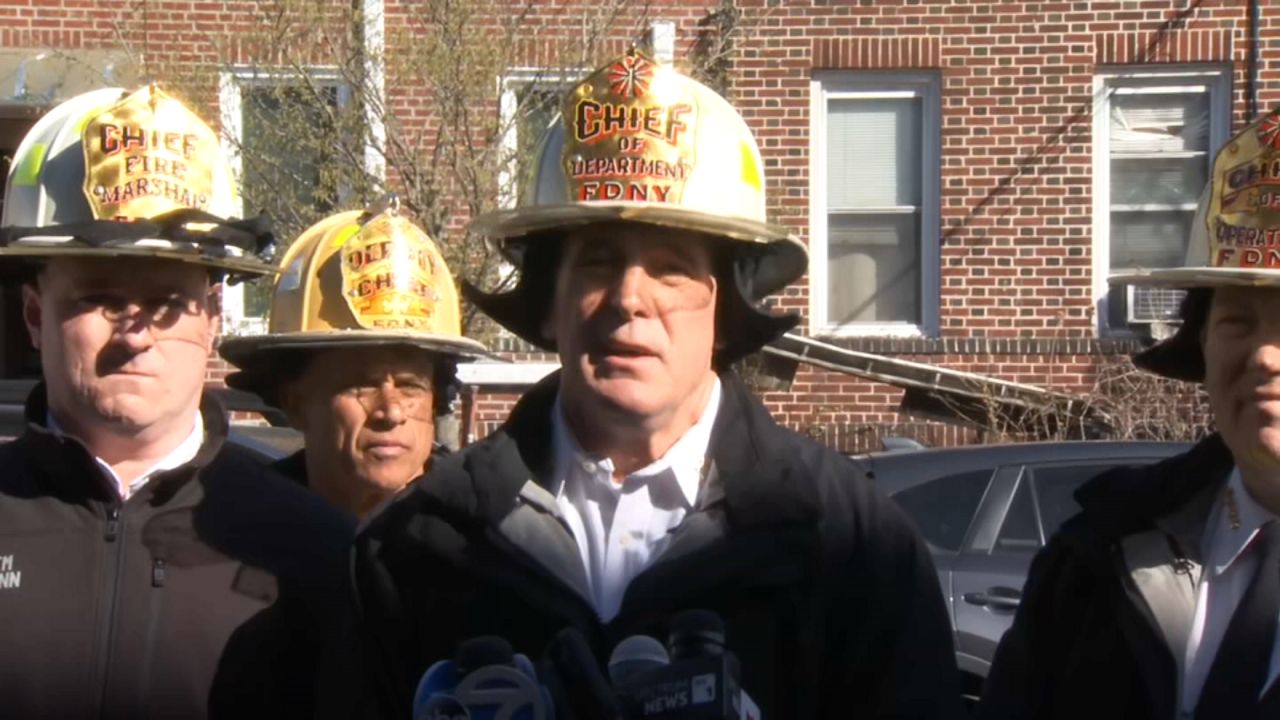 John Hodgens, the FDNY's chief of department, is pictured at a press conference on Monday, April 10, 2023 in Astoria, Queens.