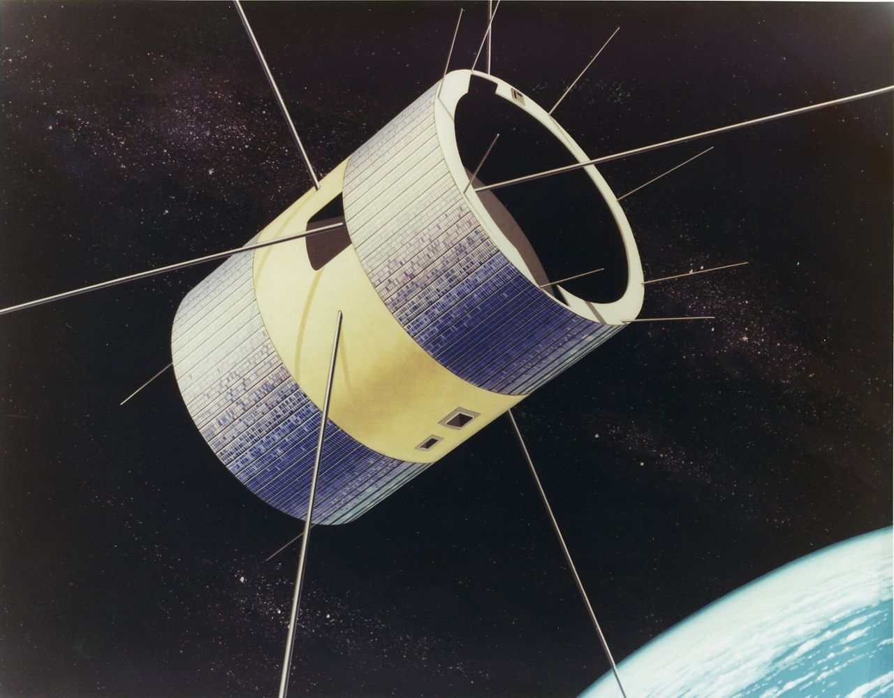 The Applications Technology Satellite (ATS-1) was the first geosynchronous satellite which helped meteorologists determine weather patterns since photos of the same area of the earth were taken as often as every 30 minutes showing the changes in cloud cover.
