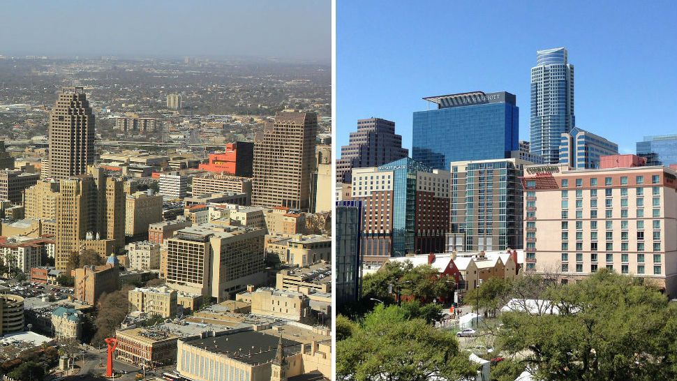 San Antonio (left) and Austin (right) have ranked in the top 3 spots for the fastest-growing economies nationwide. 