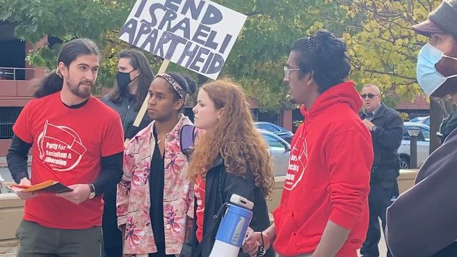 Chants of 'free Palestine' fill downtown Syracuse